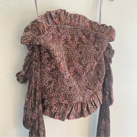 Anthropologie Smocked off the‎ shoulder Blouse - Picture 3 of 8